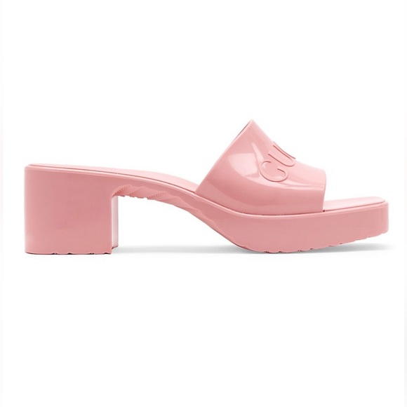 Gucci Shoes - Gucci Rubber Slide Sandal Pink Size 38 (8)